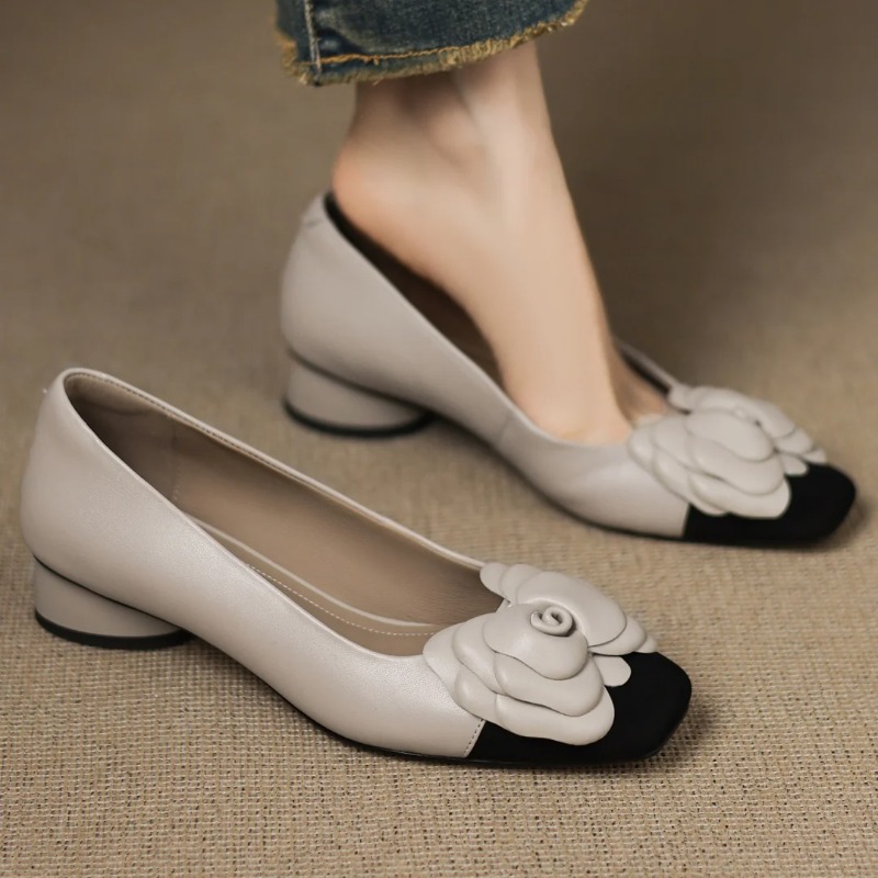 Women Shoes Heels - Plus size 34-41 women's sheepskin mix