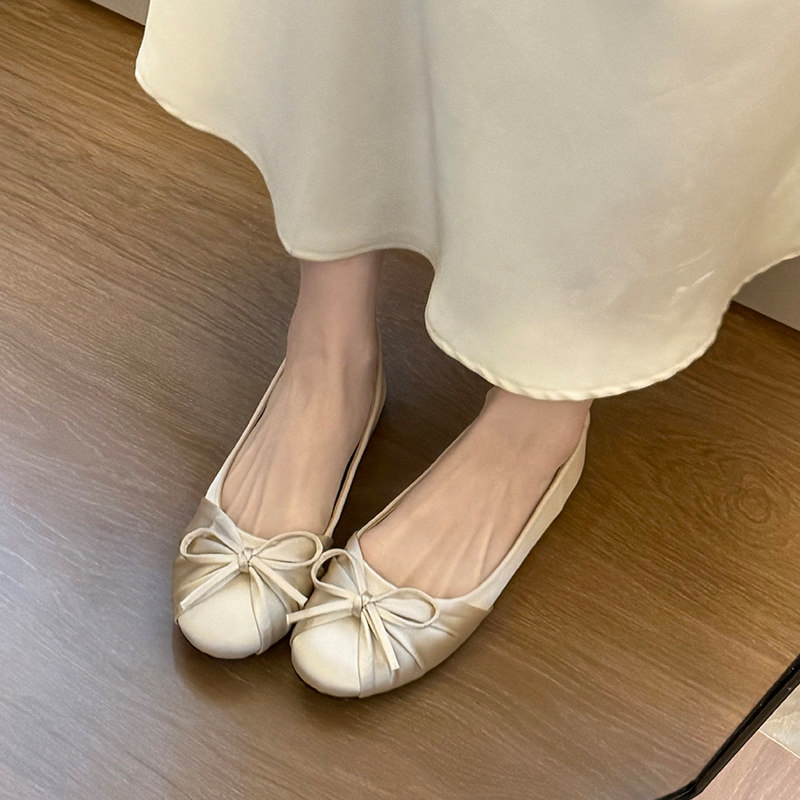 Women Shoes Heels - 2026 New Bow-knot Temperament Satin Shallow