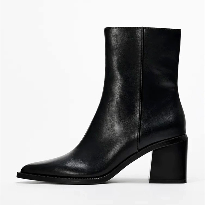 Chunky Heel Soft Leather Chels - огляд і ціна Women'S Shoes Chelsea