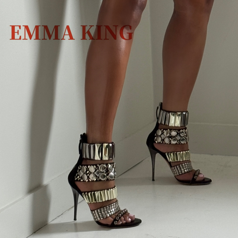 Black Embellished Ankle Strap  - огляд і ціна Ankle Strap Heels