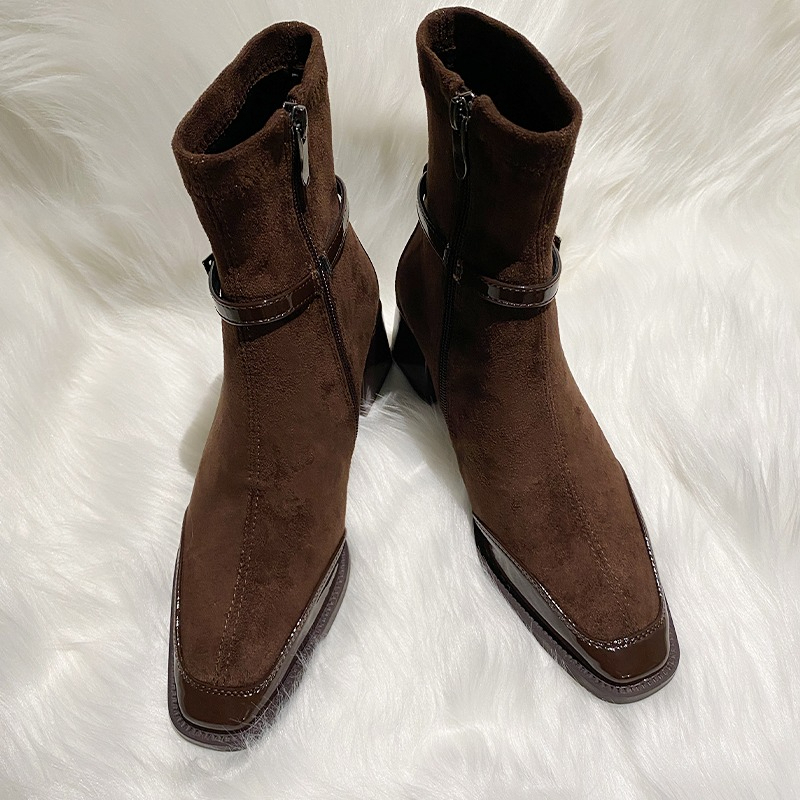 2026Winter Suede Patchwork Squ - огляд і ціна Women'S Shoes Chelsea