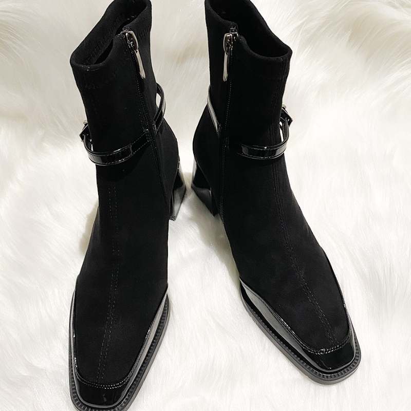 2026Winter Suede Patchwork Squ - огляд і ціна Women'S Shoes Chelsea