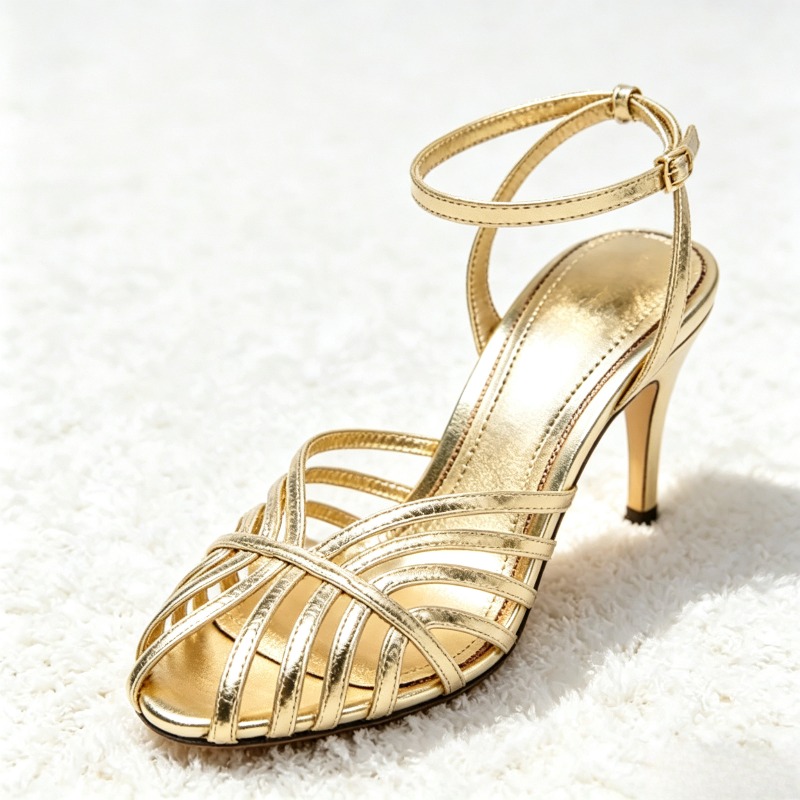 Sexy Gold Hollow Narrow Band H - огляд і ціна Ankle Strap Heels